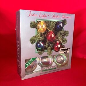 Vintage Barcana Festive Light Covers Iridescent 80mm Globes 9pc Set Canada / #1